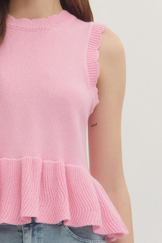Top Tier Peplum Sweater Tank