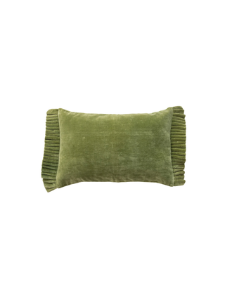 Velvet Lumbar Pillow with Ruffle