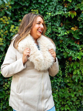 Warm All Winter Cream Fur Coat