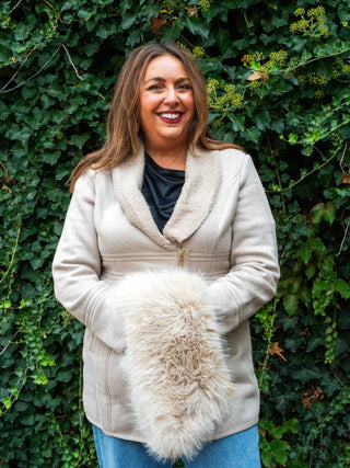 Warm All Winter Cream Fur Coat